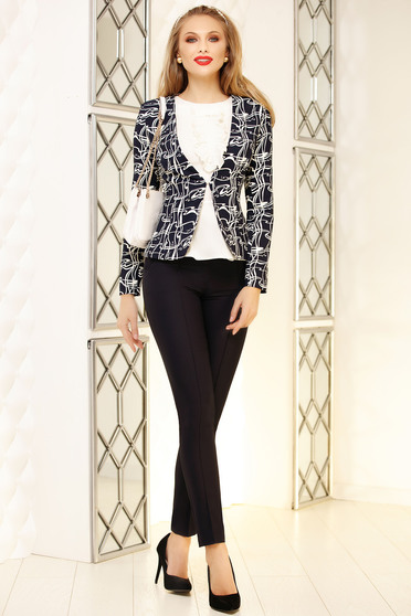 Darkblue trousers elegant conical cloth high waisted with pockets