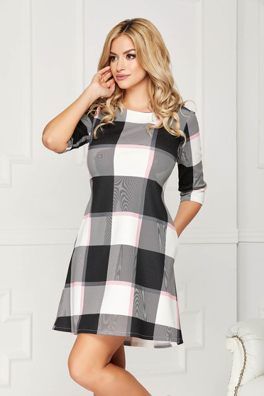 Lightpink dress casual daily short cut a-line with pockets with 3/4 sleeves without clothing